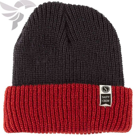SALTY CREW ALPHA BOYS NAVY AND RED BEANIE - Picture 1 of 1